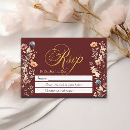 Dourada Letters Wildflower Wedding RSVP
