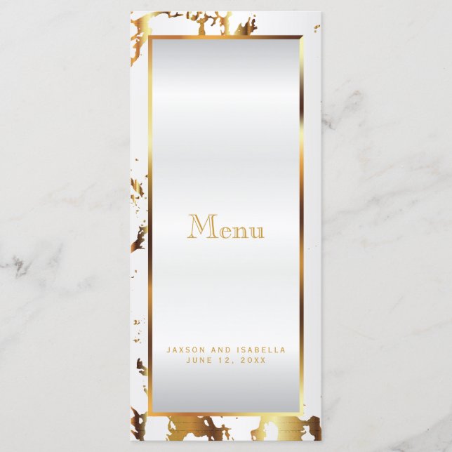 Dourada Marble e White Satin - Menu (Frente)