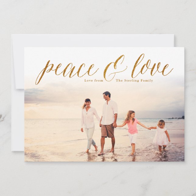 Dourada paz e amor, Cartão com fotos de aparência (Frente)