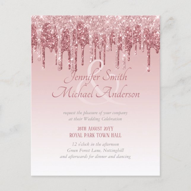 Dourada Rosa Rosa Azul Derrubando Casamento com Le (Frente)