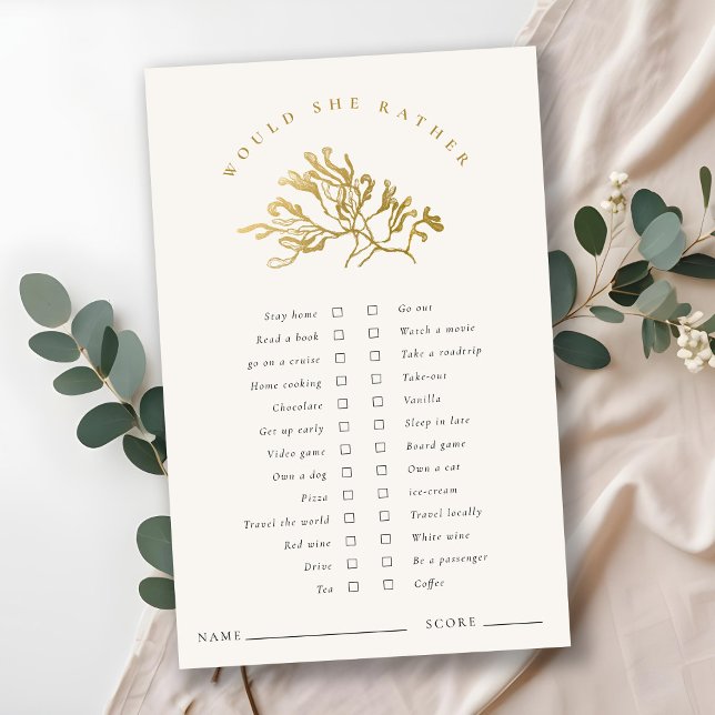 Dourada Seaweed Ela Preferencialmente Jogo Chá de  (Criador carregado)