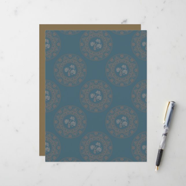 Dourada Tapeçaria Rococo Bolinhas Mandala (Frente/Verso In Situ)