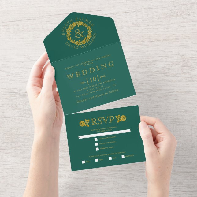 Dourada terra de vintage em cada casamento verde (Aba destacável)