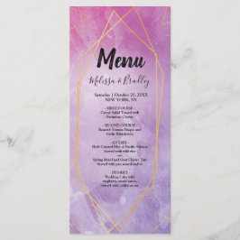Dourada tipografia cor-de-água rosa Menu Casamento
