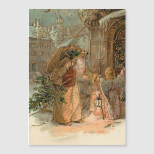 Dourada Vintage Pai Natal e Anjo