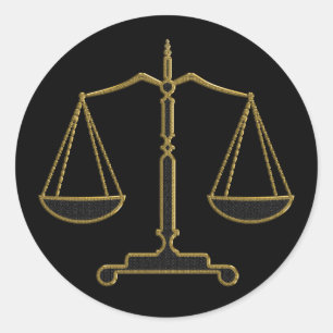 Douradas Escalas de Justiça - etiqueta de Direito