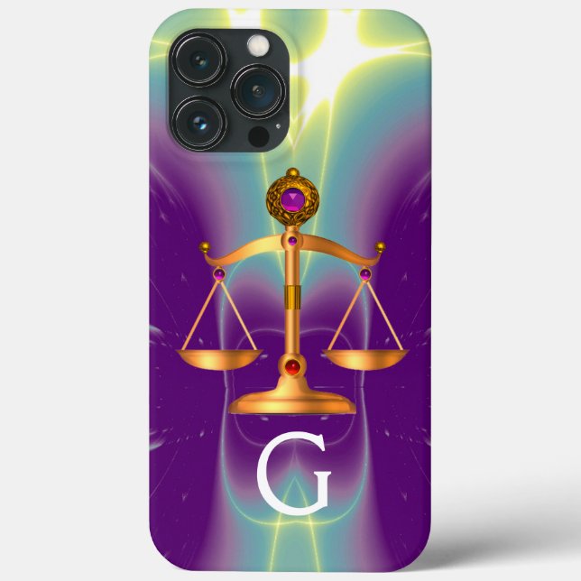 DOURADAS ESCALAS JURÍDICAS COM PEDRAS GEM MONOGRAM (Verso)