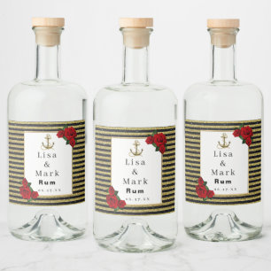 Douradas faixas de Âncora Náutica Negra