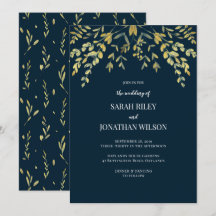 Douradas Folgas no convite para casamento de Marin