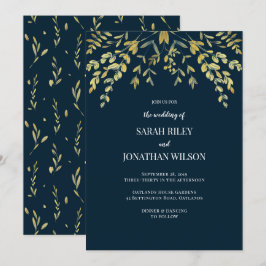 Douradas Folgas no convite para casamento de Marin