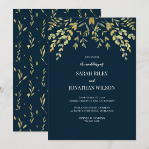 Douradas Folgas no convite para casamento de Marin