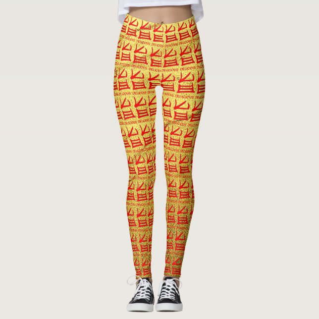 Douradas leggings deliciosas (Frente)