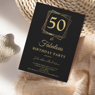 Dourado 50 e Fabuloso Convite de Aniversário