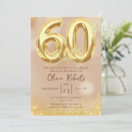 Dourado 60º Convite de Aniversário