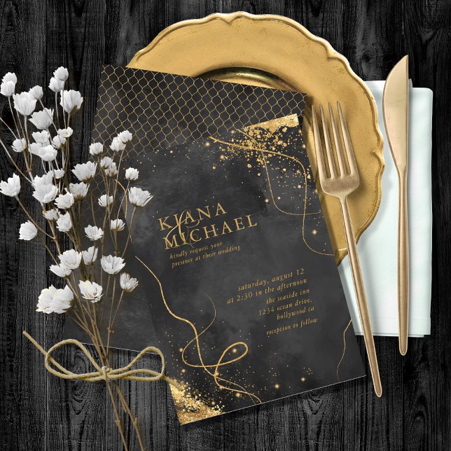 Dourado Abstrato de Casamento V1 Black ID867 (Criador carregado)