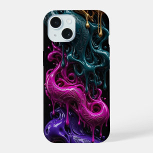Dourado Abstrato Turquesa Magenta Roxo Laranja 