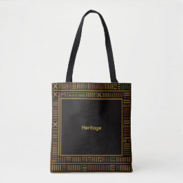 Dourado africano Kente Pattern Tote Bag