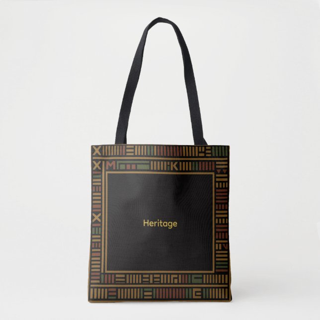 Dourado africano Kente Pattern Tote Bag (Frente)