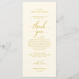 Dourado amarelo Elegante, Cartões de agradecimento