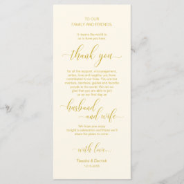 Dourado amarelo Elegante, Cartões de agradecimento