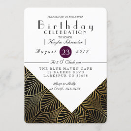Dourado art Deco 1920 | Convite de Festa de aniver