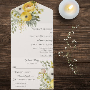 Dourado Beige & Sage Green Floral em Beige