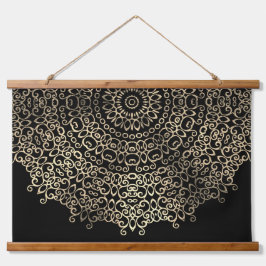 Dourado Black Mandala Chic Trippy Hippie Psicélico
