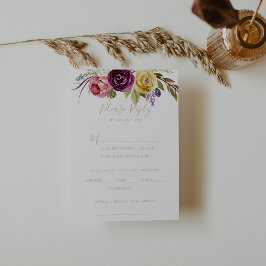 Dourado Boho Tropical Floral Weding Menu Escolha R