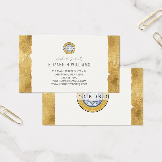 Dourado branco Adicionar seus Cartões de visitas d (Escritótio)