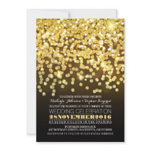 dourado brilha luzes glam convite de casamento