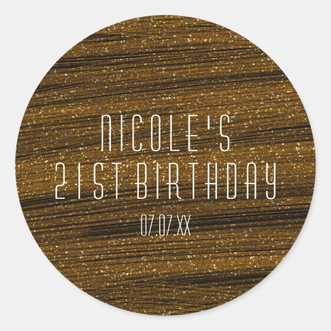 Dourado brilho brilhante e adesivos favoritos do p (Frente)