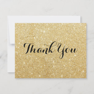 Dourado brilho e Cartões de agradecimentos preto