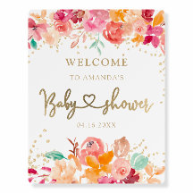 Dourado brilho floral boho outono chá de fraldas b