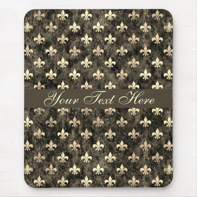 Dourado Brown Fleur De Lis - Mousepad Personalizáv (Frente)