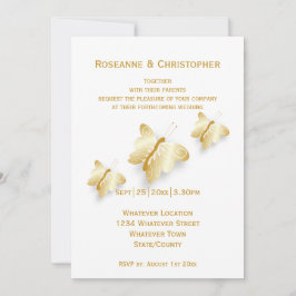 Dourado Casamento Borboletas de Convite Design