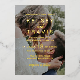 Dourado Casamento de Fotografias Simples Moderno