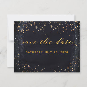 Dourado Casamento Estelar Noite Salve O Convite De