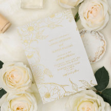Dourado Casamento Floral de Arte Moderna