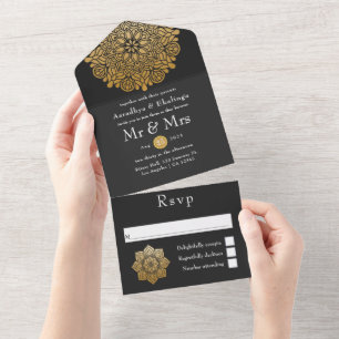 Dourado Casamento Indiano de Mandala