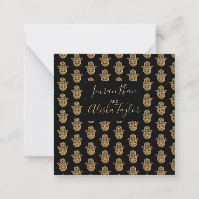 Dourado casamento indiano hamsa Henna Anúncio (Frente)