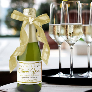 Dourado Casamento Mini Champagne Etiqueta de Garra