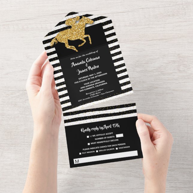 Dourado Cavalo Negro e Listras Brancas Casadas (Aba destacável)