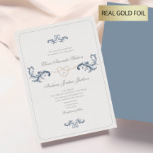 Dourado Clássico e Casamento Azul Desbotado