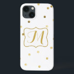 Dourado Confetti Monograma Samsung Galaxy Nota S4<br><div class="desc">Dourada Glitter Confetti Dot Polka Nail Paint Polonês Monograma Padrão Personalizado Inicial do Tecido Samsung Galaxy Nota S4 Case</div>
