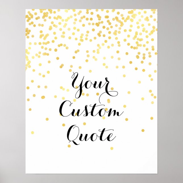 Dourado confetti personalizado de arte impressão d (Frente)
