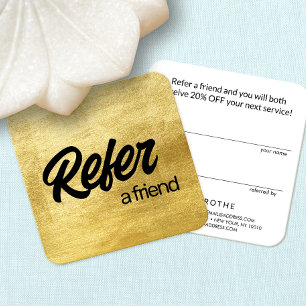Dourado Consulte um Cartão de Referência de Amigo