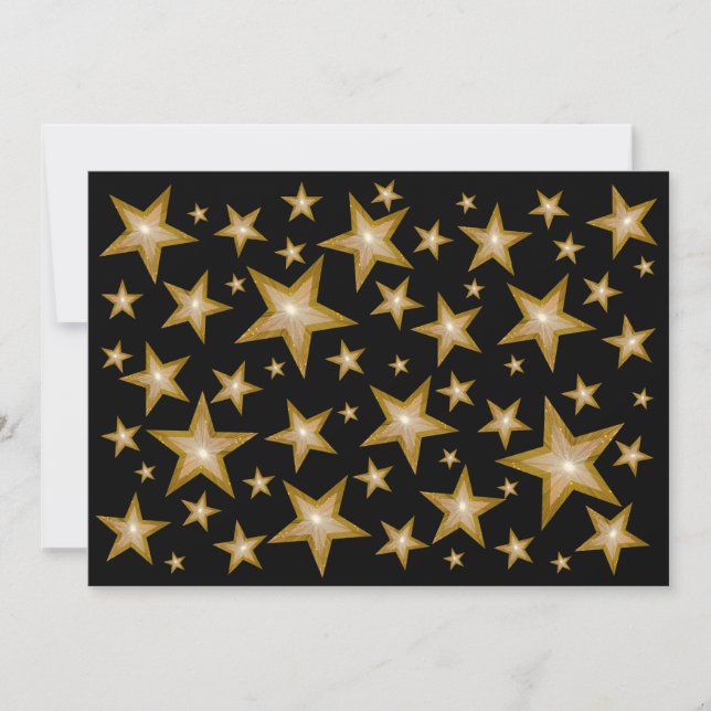 Dourado convite das Estrelas preto (Frente)