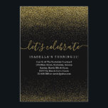 Dourado Convite de Aniversário do Glitter<br><div class="desc">Tudo que reluz é ouro.  Adicione um pouco de brilho à sua celebração com um convite glam-tastic.</div>