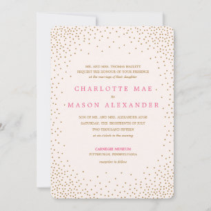 DOURADO convite de casamento CONFETTI