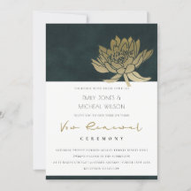 DOURADO CONVITE DE RENOVAÇÃO DE VOW FLORAL EMERALD